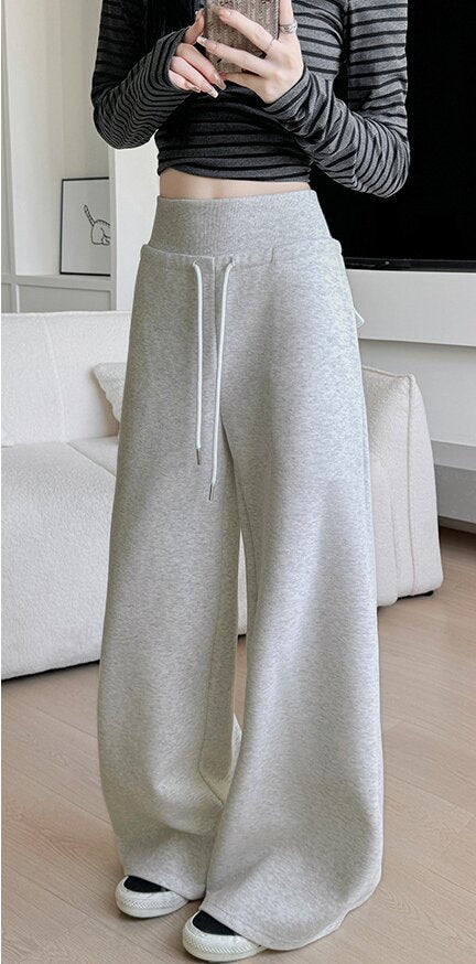 Grey Baggy Fit Elasticated Drawstring Joggers