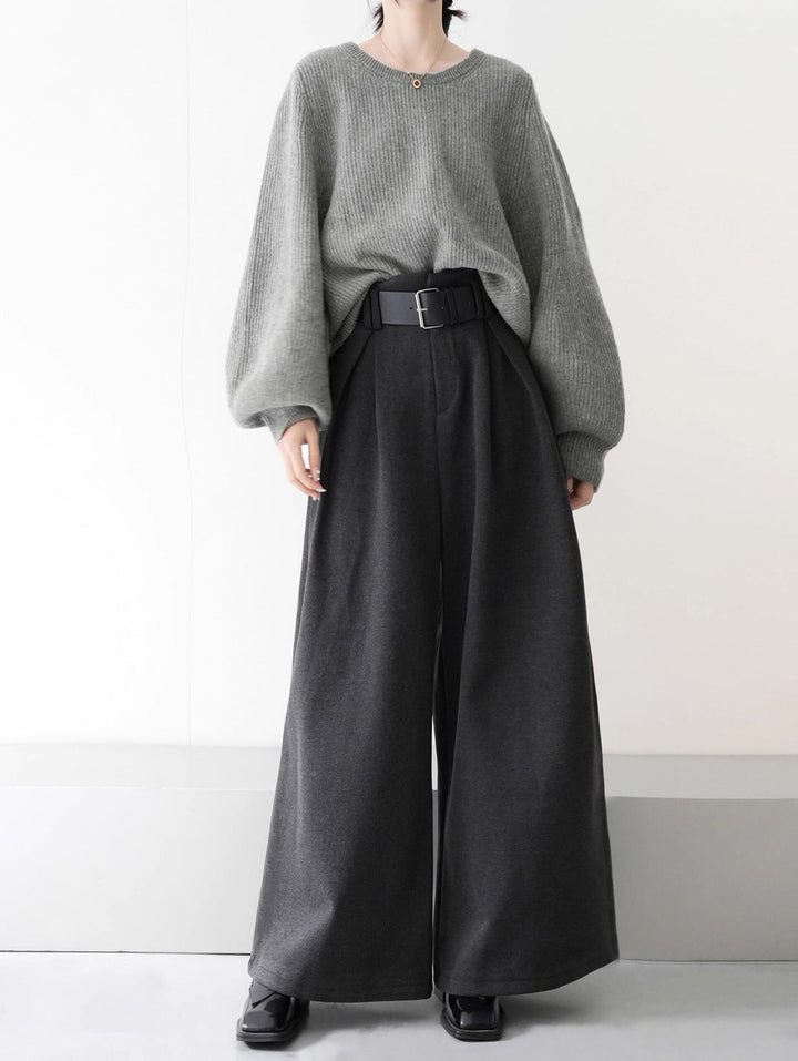 Grey Ultra Baggy K-Pop Trousers