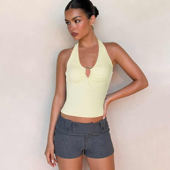 Yellow Halter Fitted Camisole