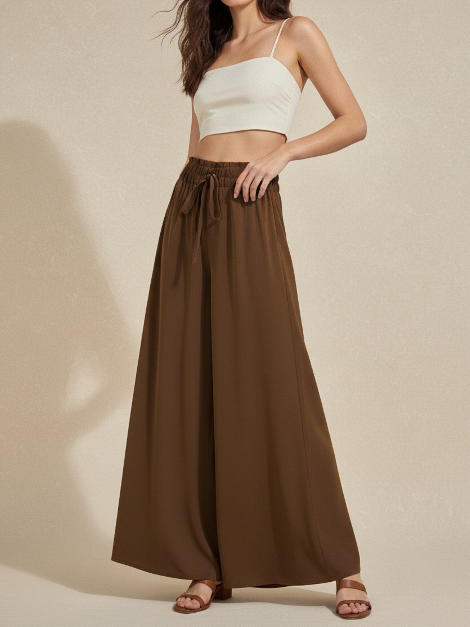 Brown Wide Leg Trouser