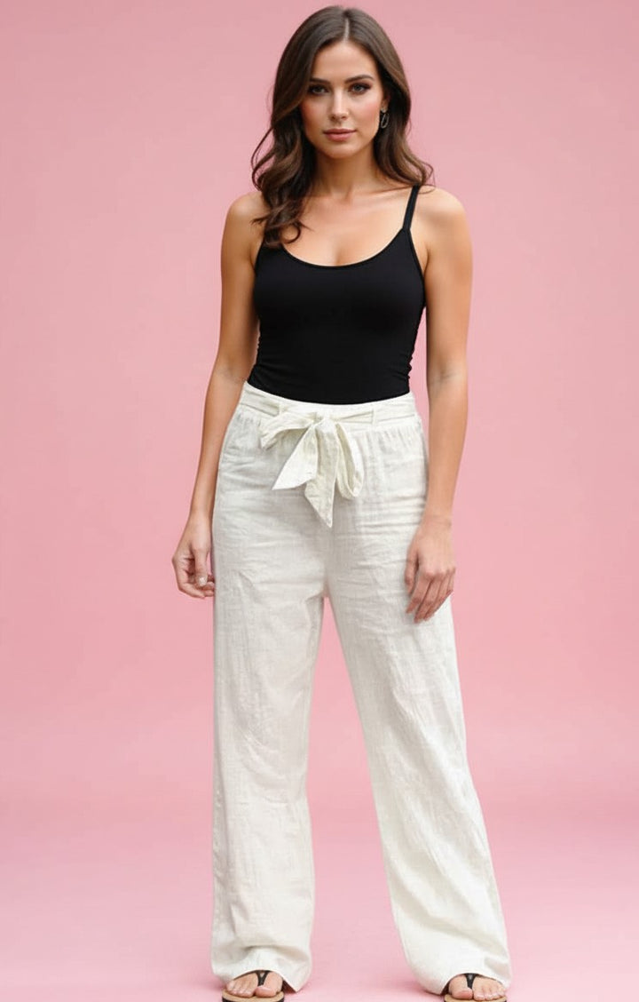White Regular Fit Pants