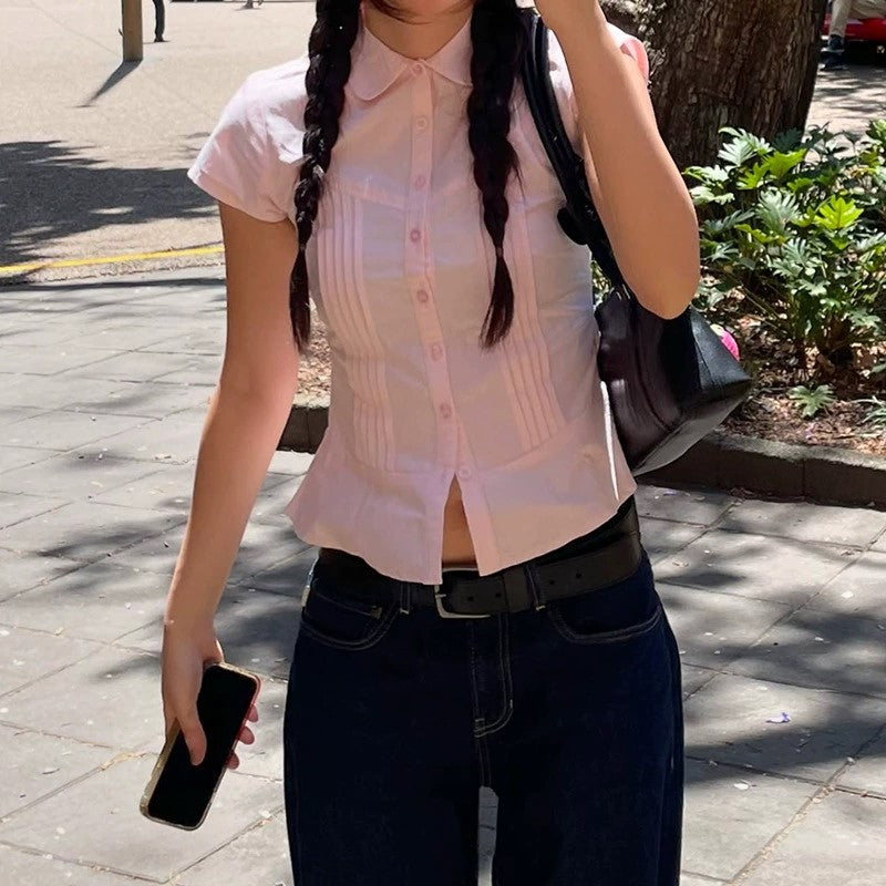 Pink Pintuck Shirt