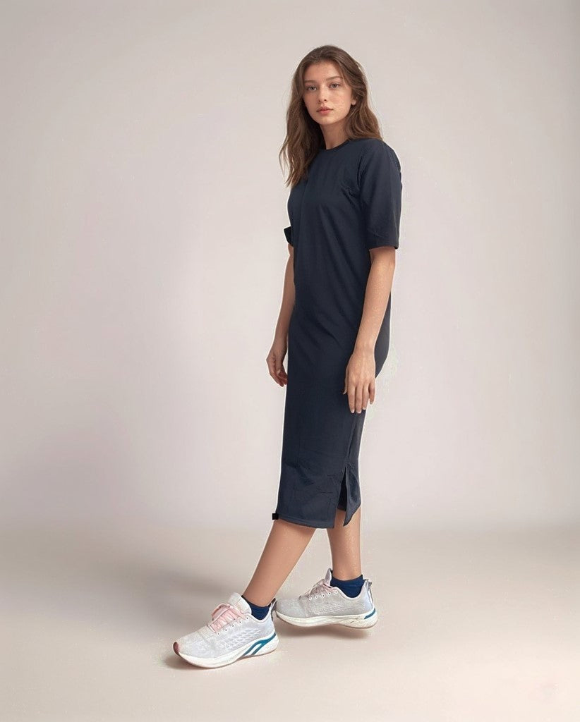 Black Short Sleeve Tee Dress
