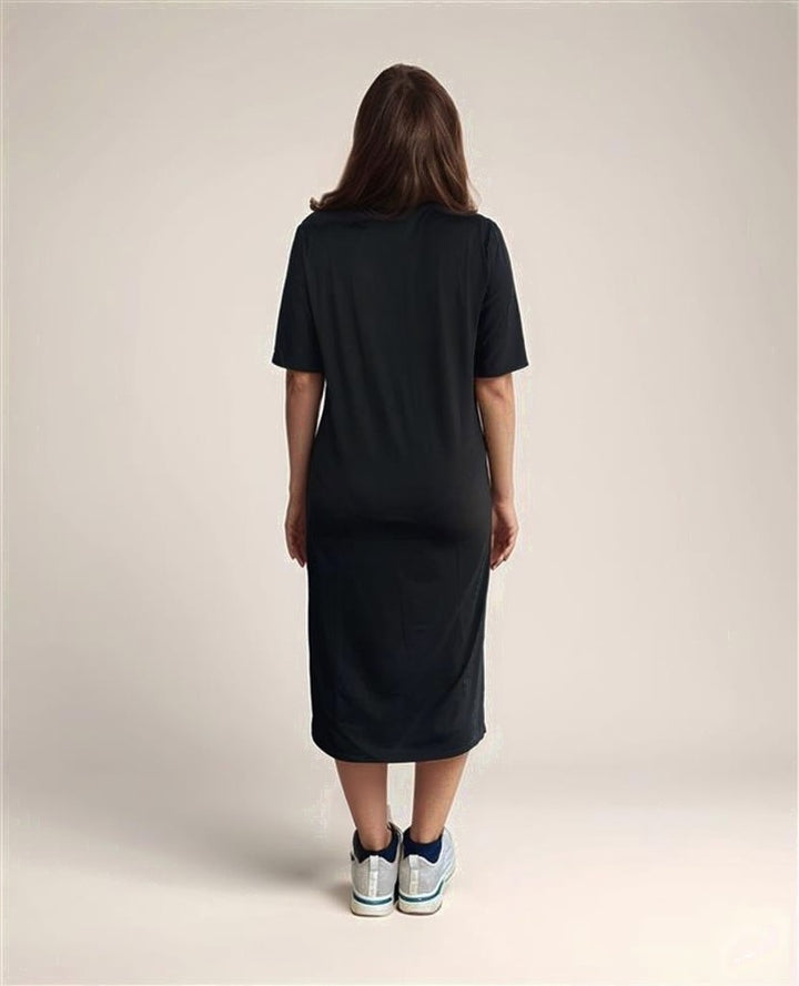Black Short Sleeve Tee Dress