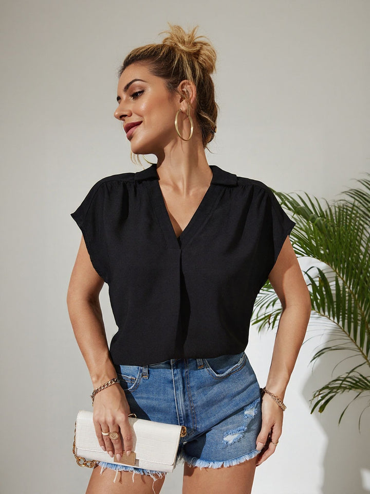 Black Blouse With Extended Sleeve