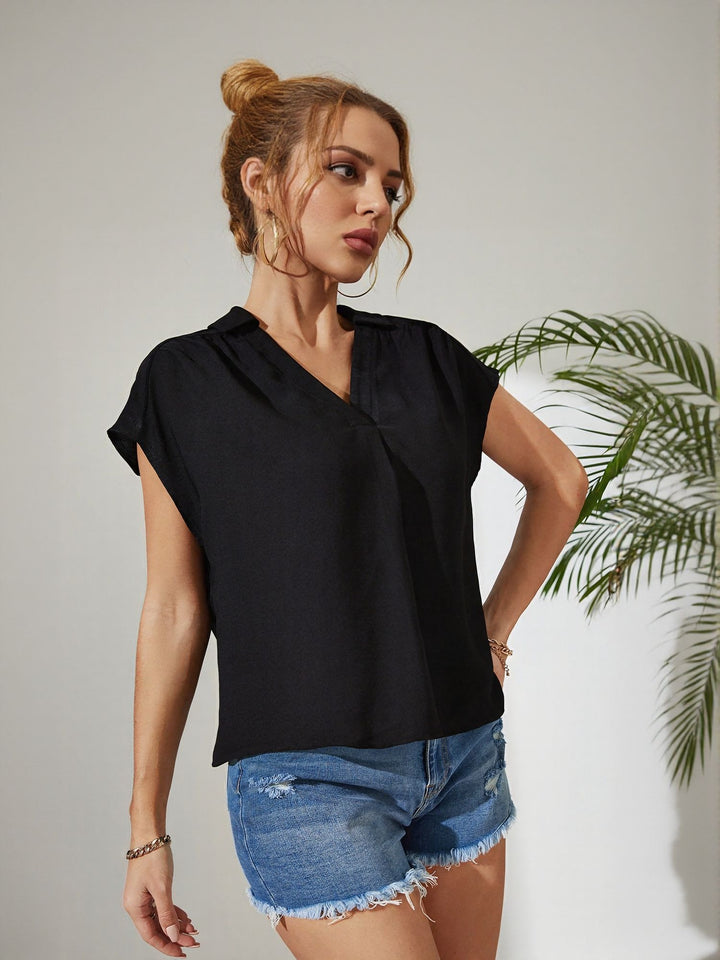 Black Blouse With Extended Sleeve