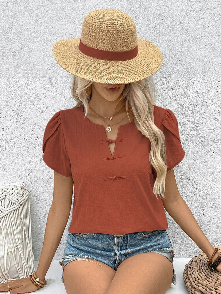 Rust Petal Sleeve Top