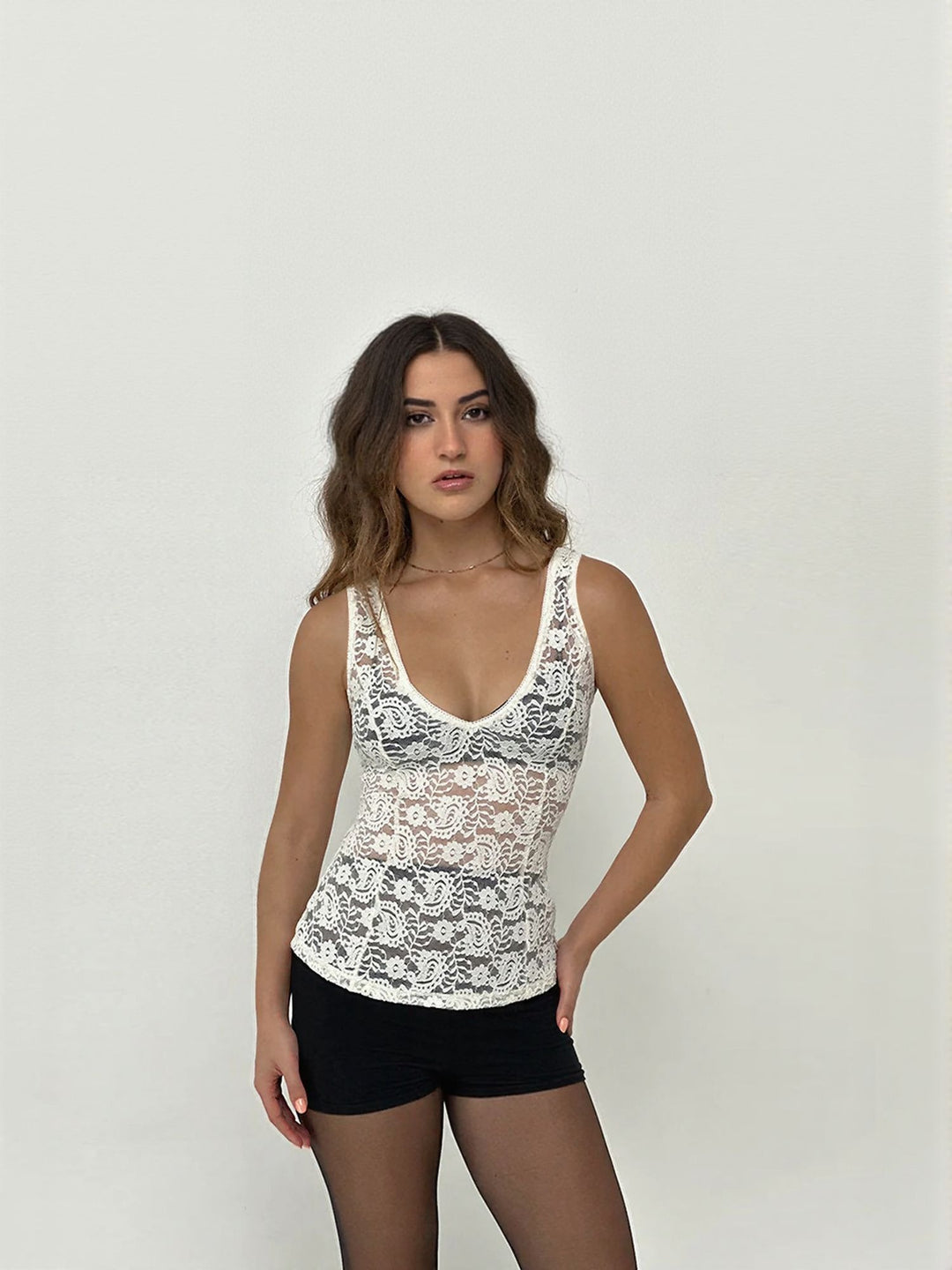 White Lace Sheer Cami