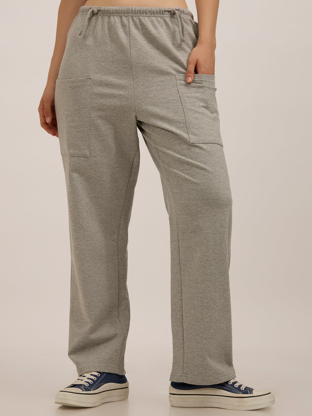 Grey Patch Pocket Sweatpants