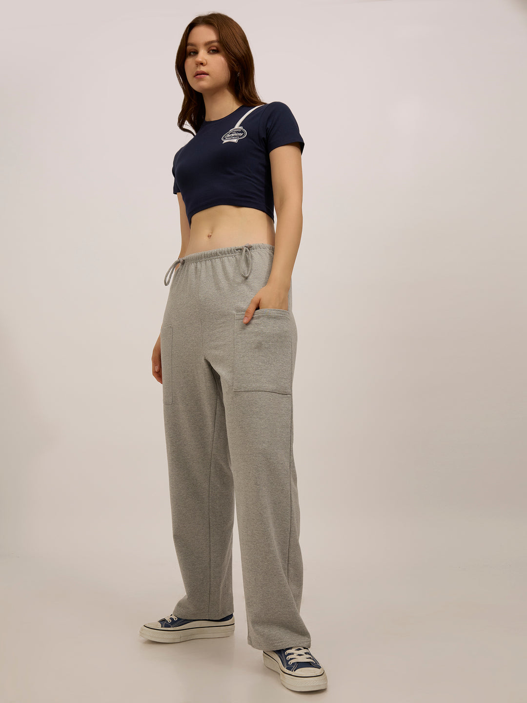 Grey Patch Pocket Sweatpants