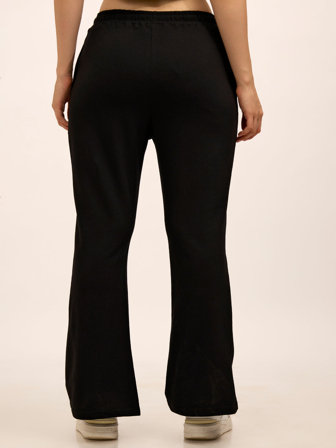 Black Basic Solid Flared Sweatpants