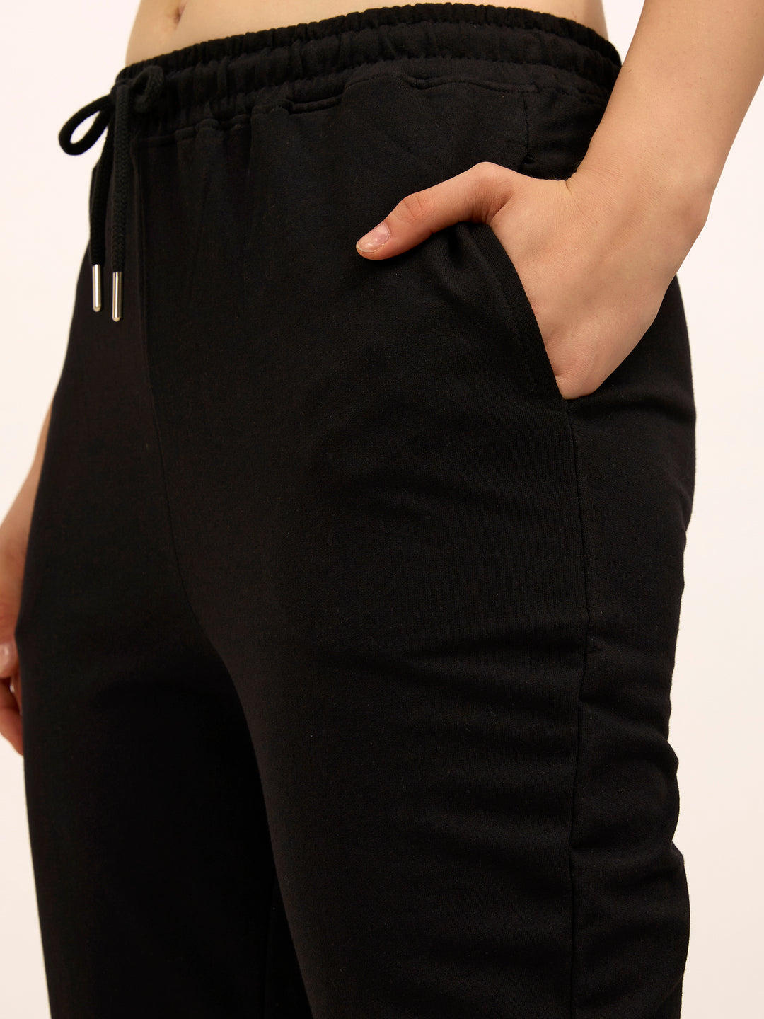 Black Basic Solid Flared Sweatpants