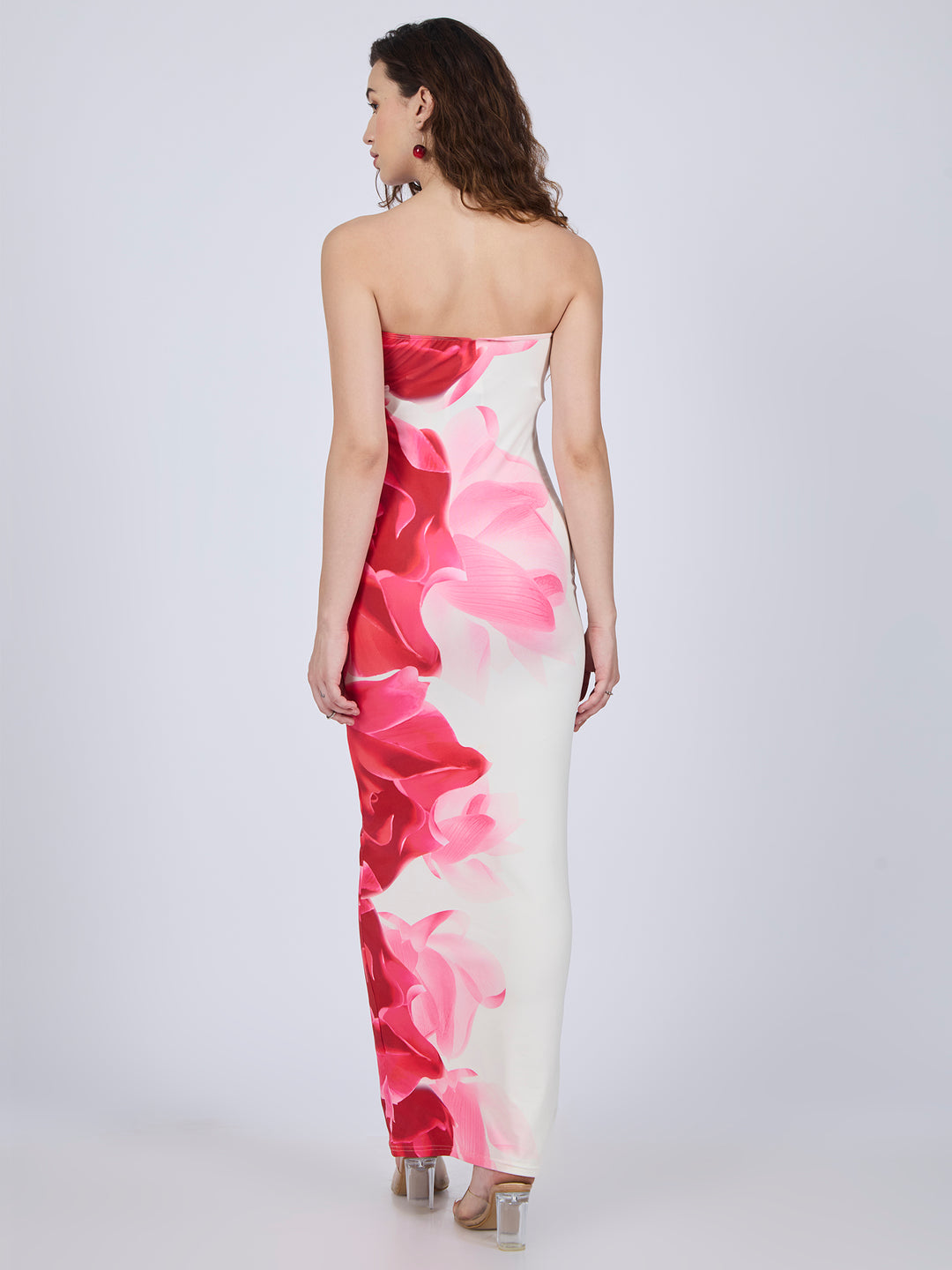 White Floral Printed Maxi Dress