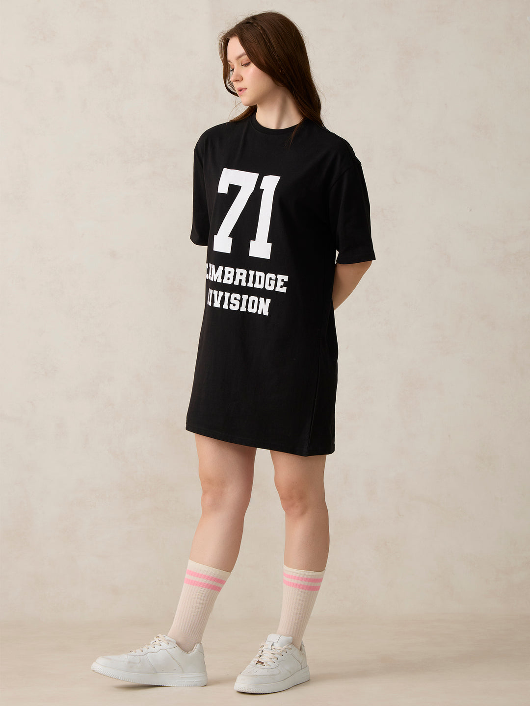 Black Varsity Graphic Dress