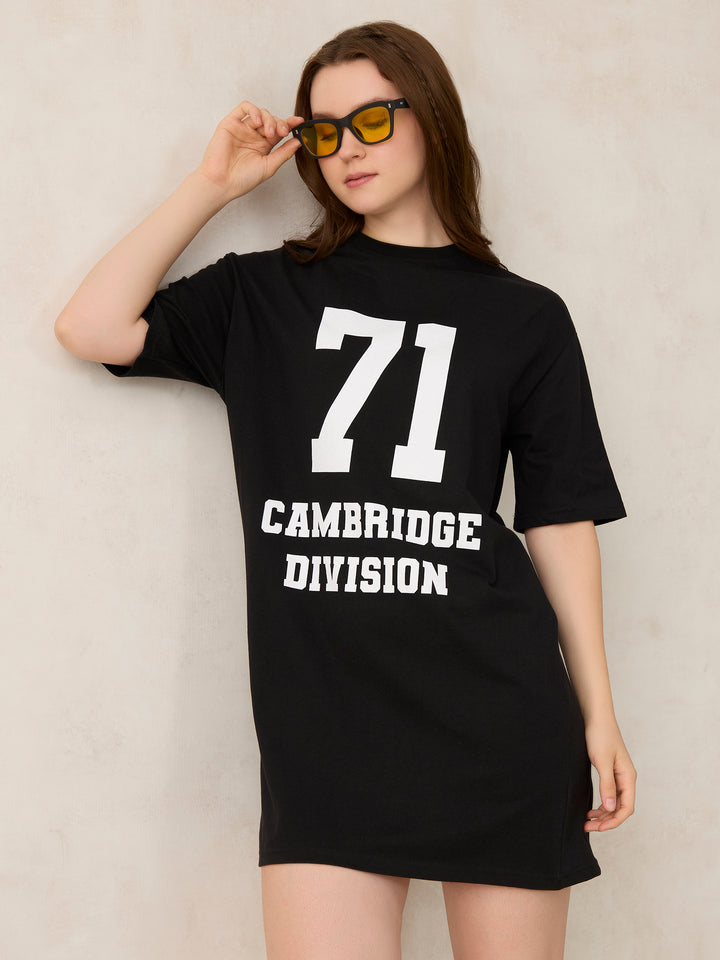Black Varsity Graphic Dress