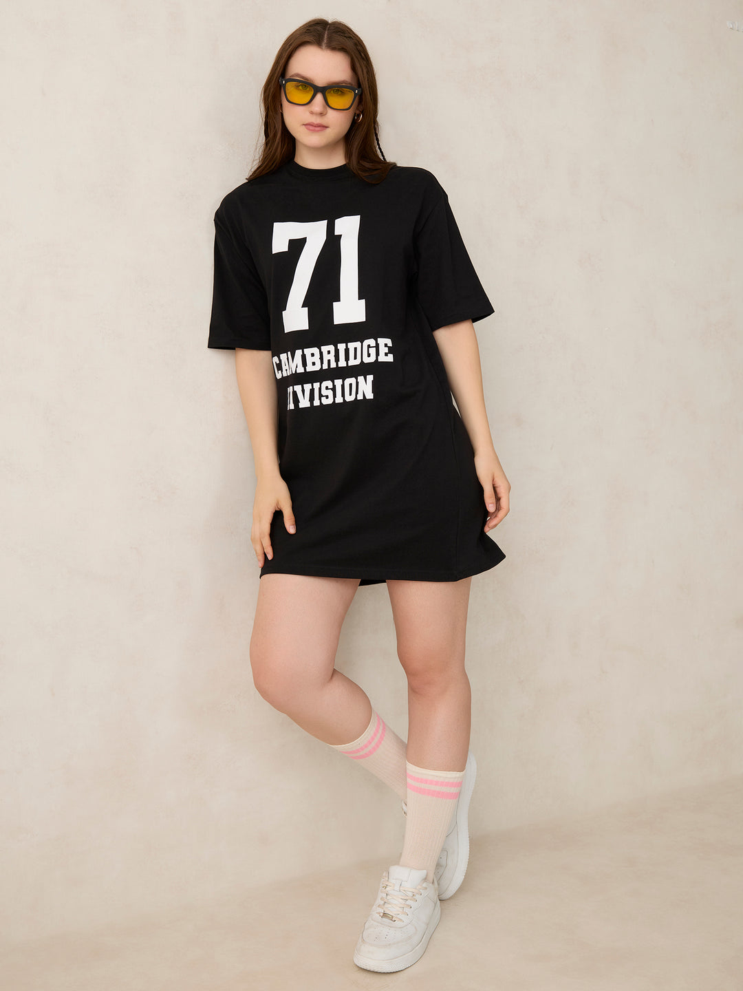 Black Varsity Graphic Dress