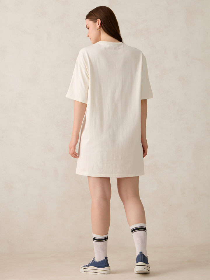 Off White Varsity Graphic Dress