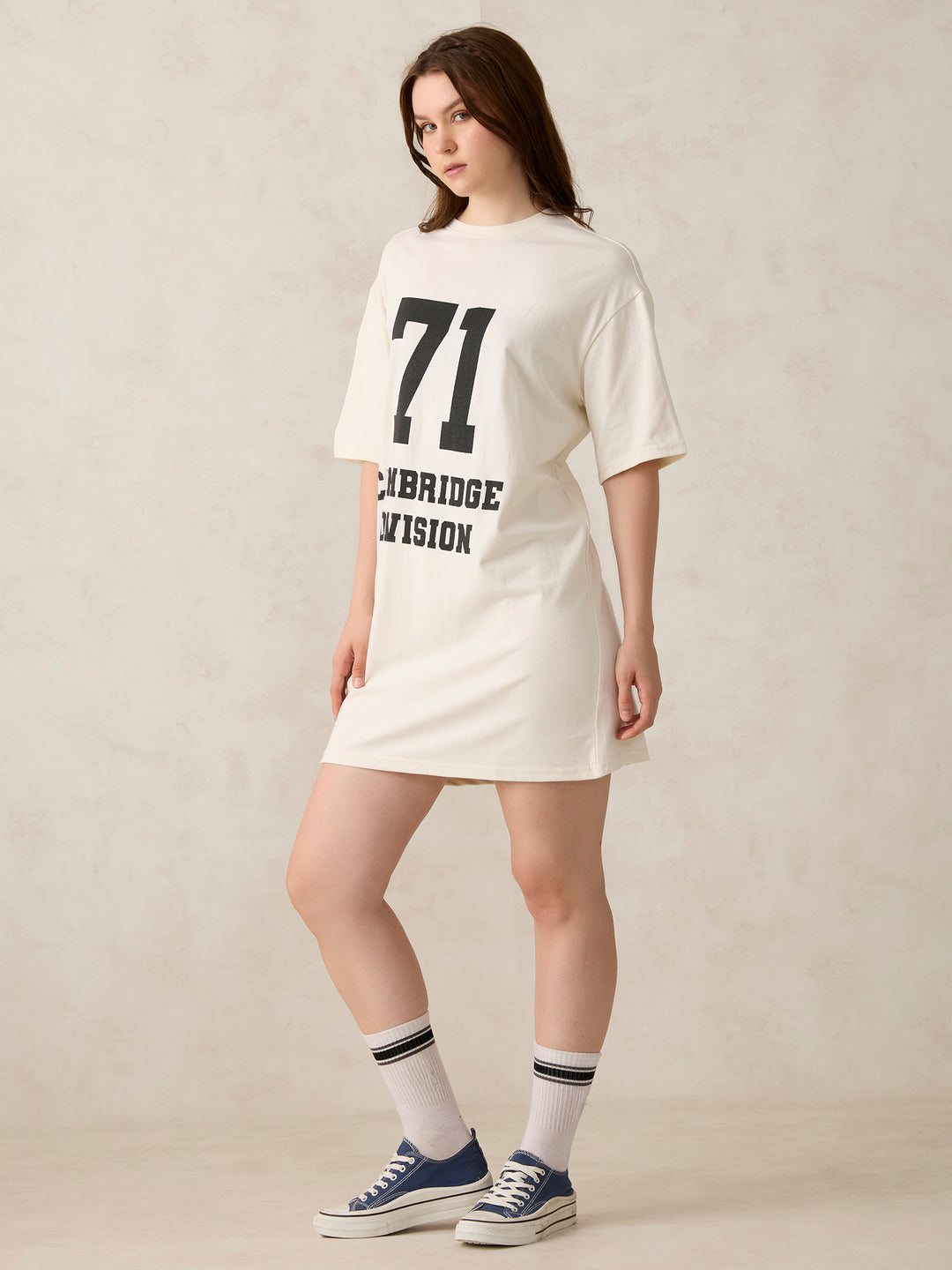 Off White Varsity Graphic Dress