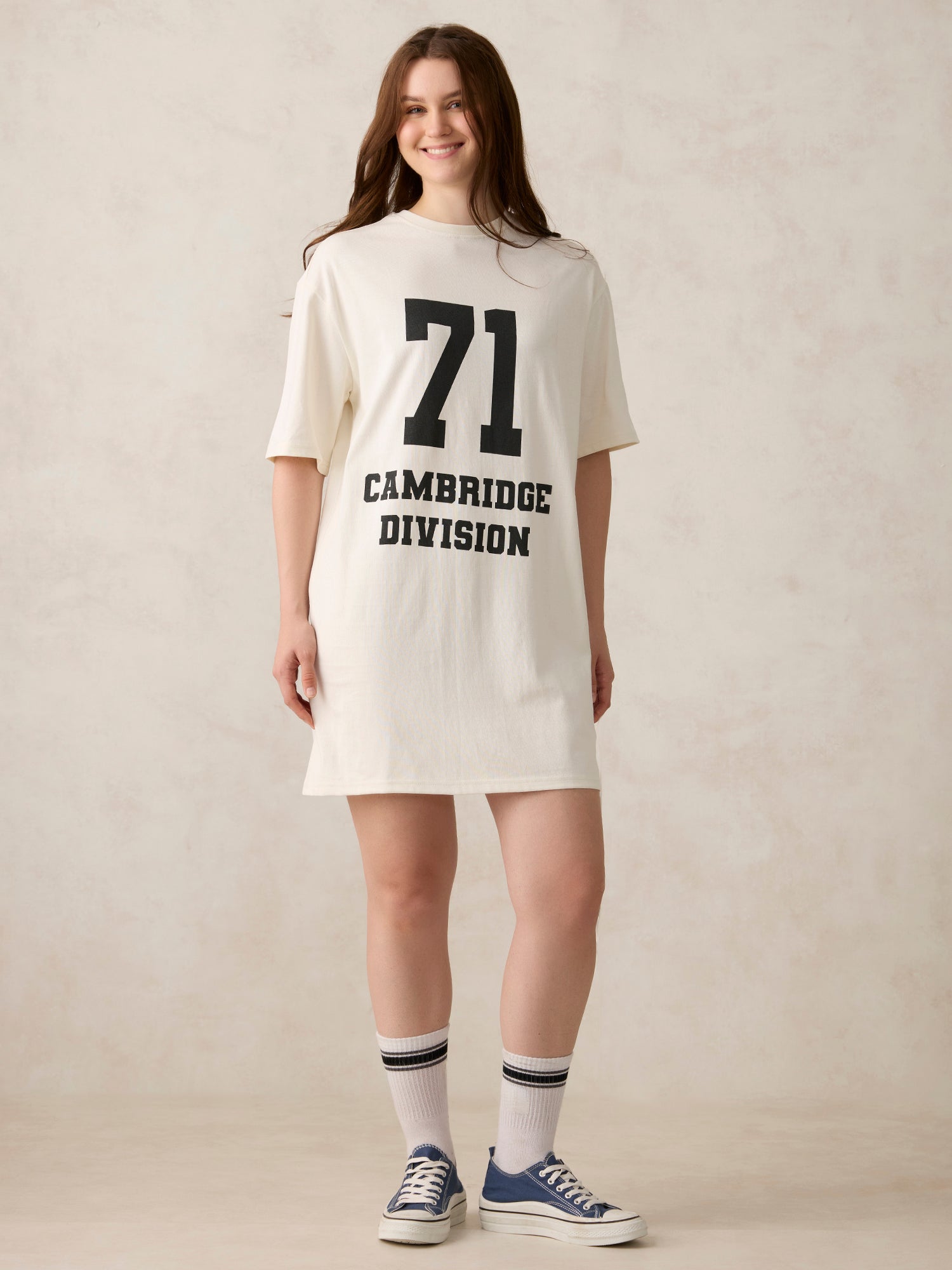 Off White Varsity Graphic Dress
