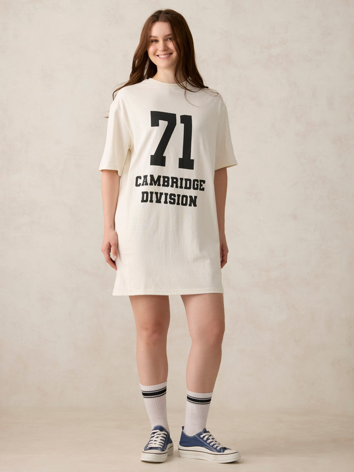 Off White Varsity Graphic Dress