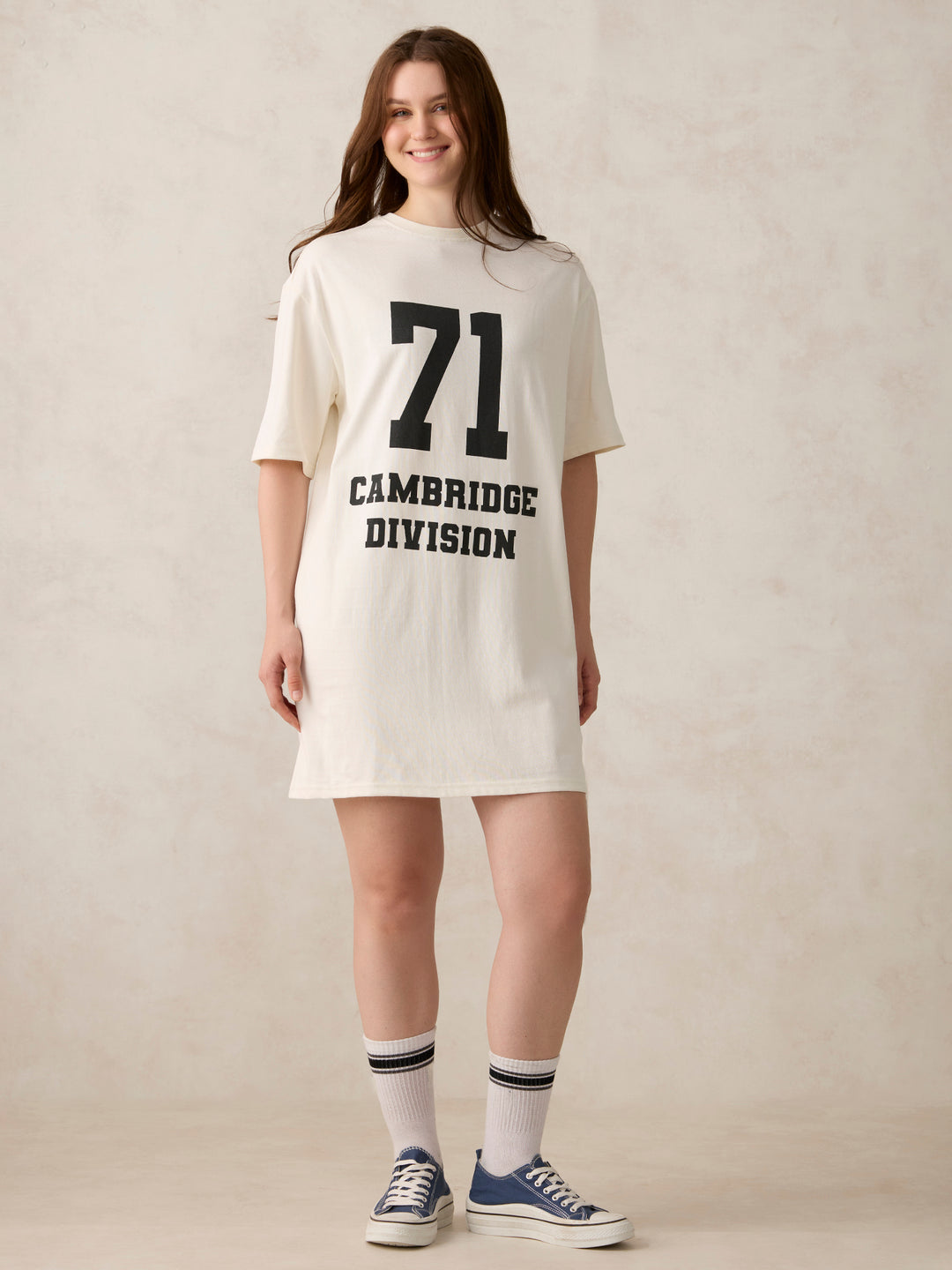 Off White Varsity Graphic Dress