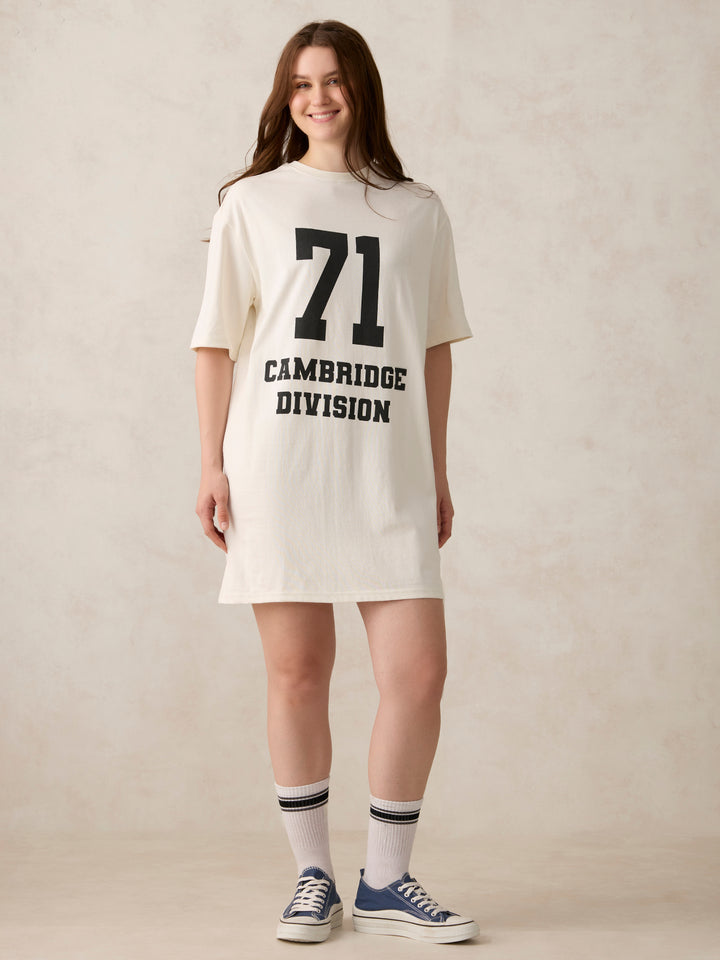Off White Varsity Graphic Dress