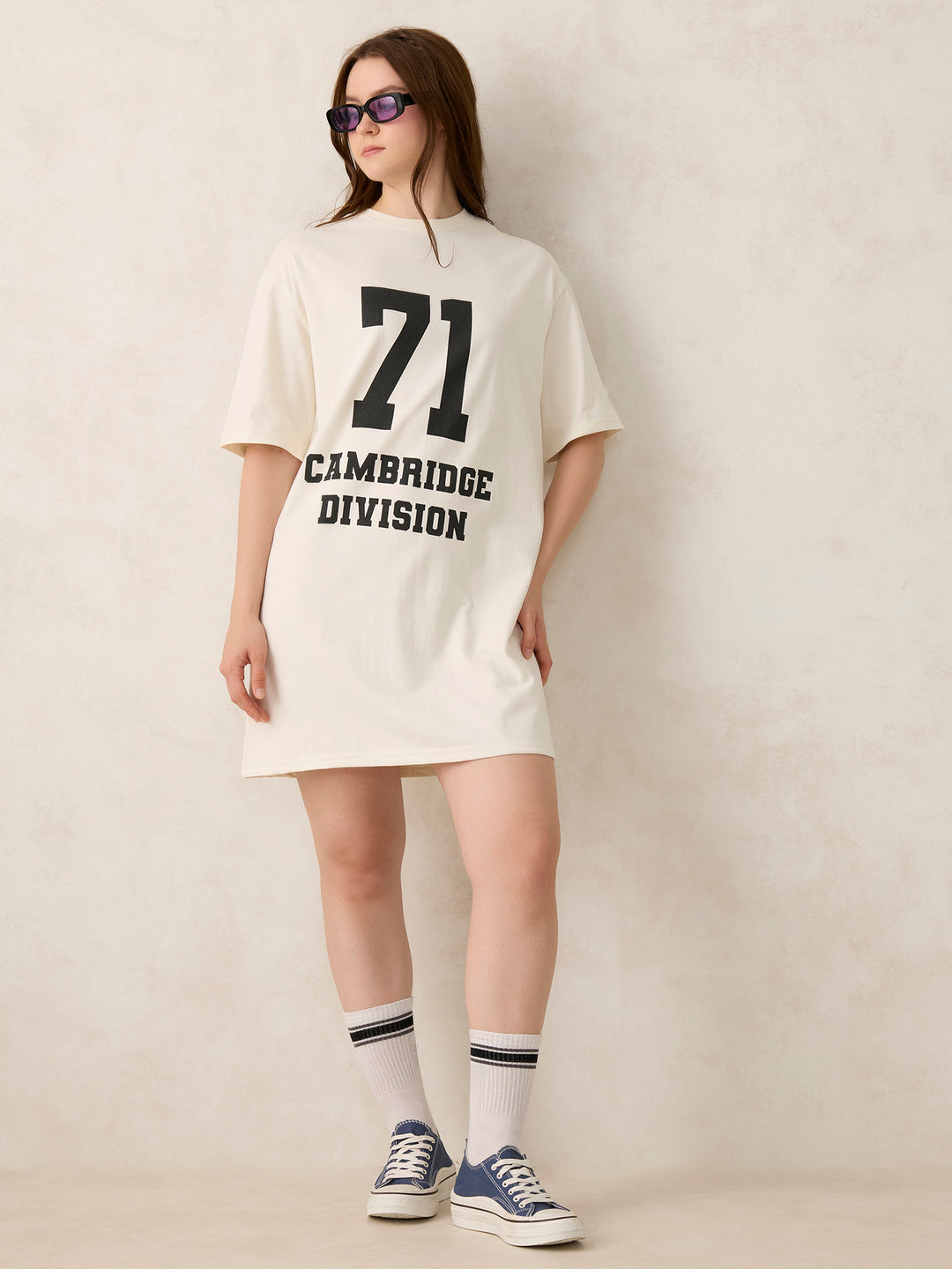 Off White Varsity Graphic Dress
