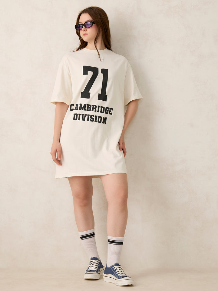 Off White Varsity Graphic Dress