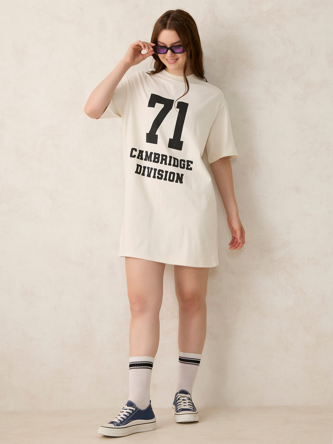Off White Varsity Graphic Dress