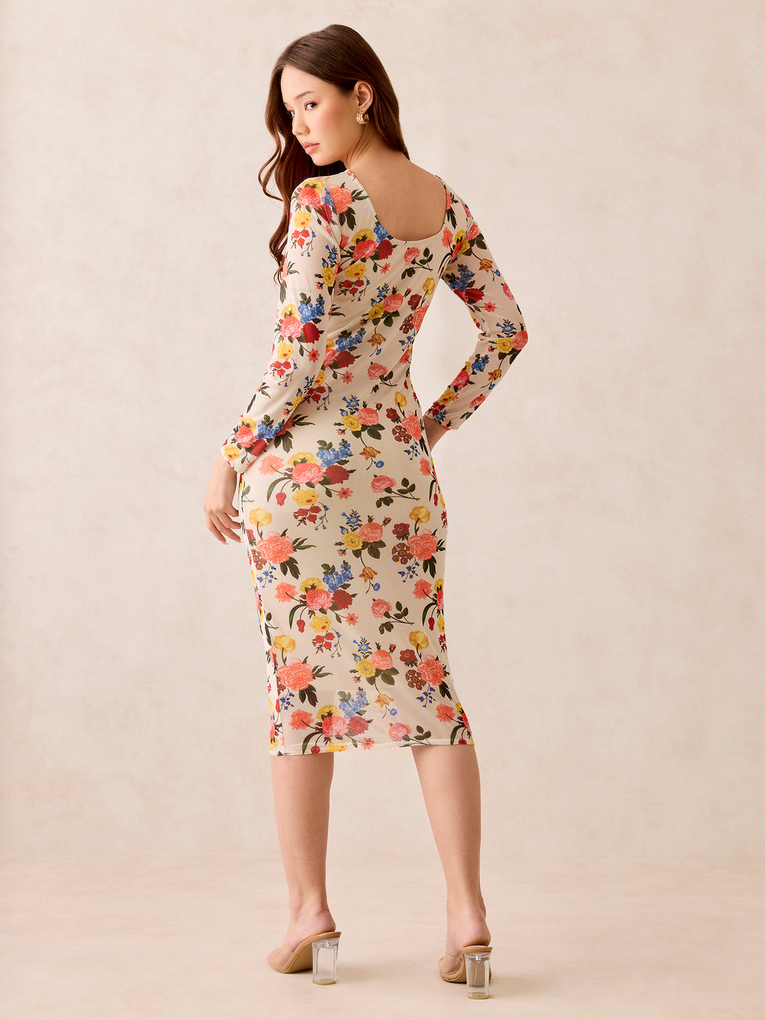 Multi Full Sleeve Bodycon Dress