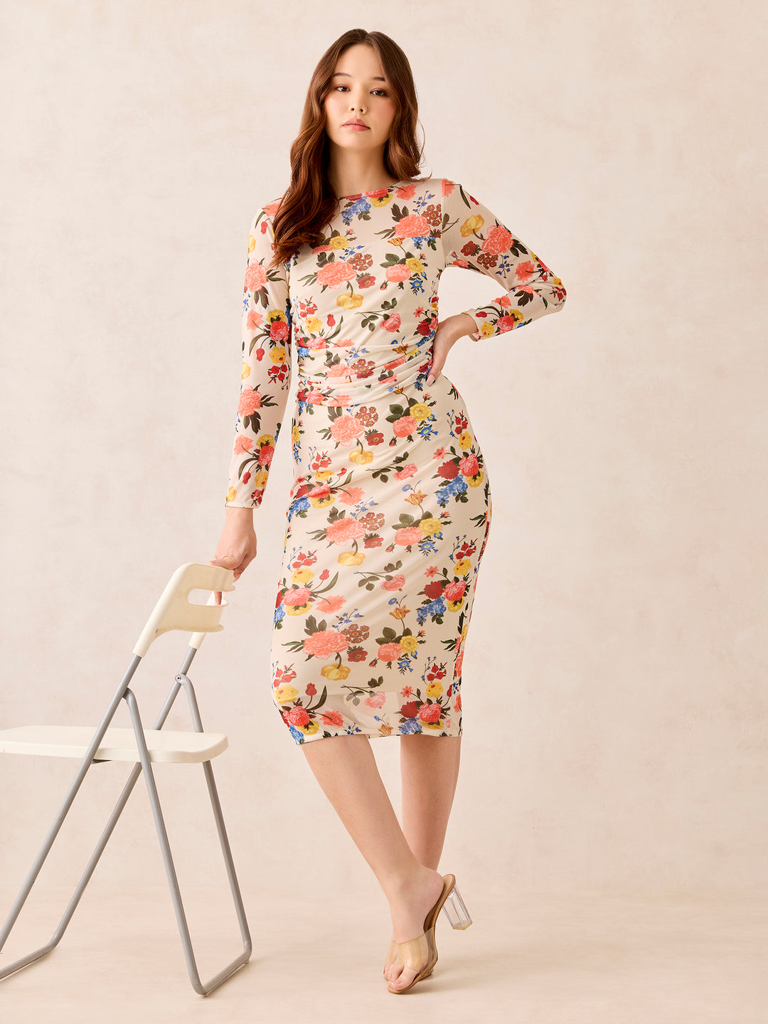 Multi Full Sleeve Bodycon Dress