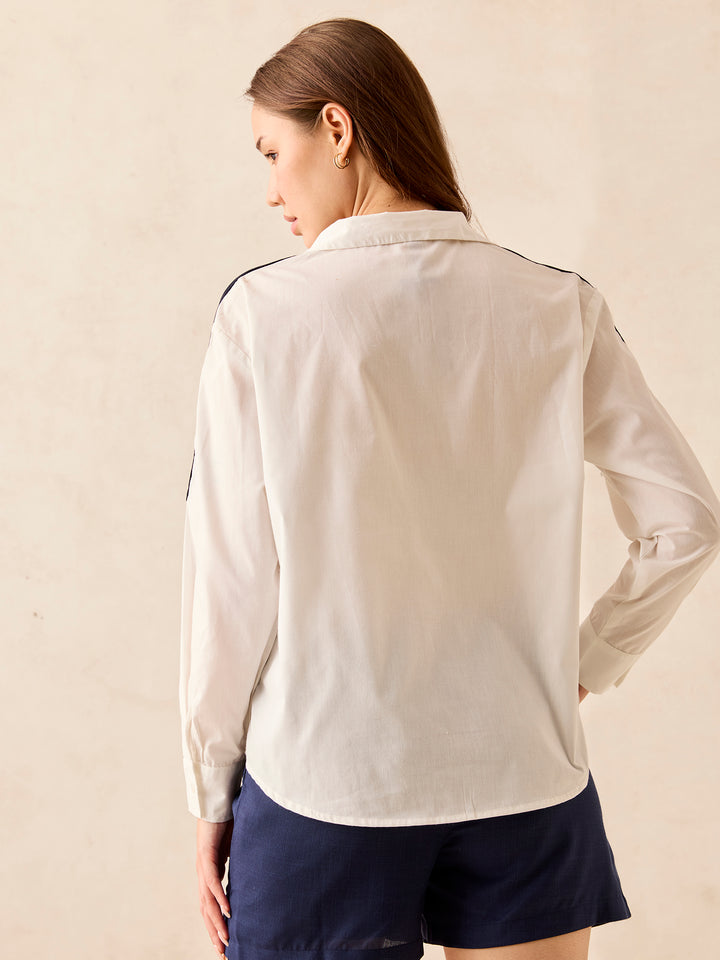 White Regular Full Sleeve Shirt
