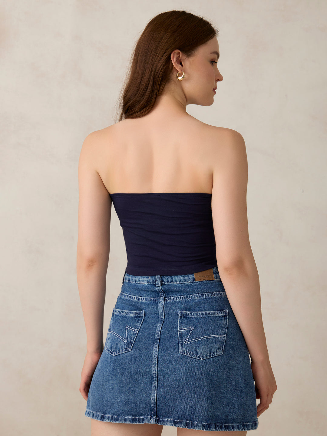 Navy Blue Varsity Tube Top