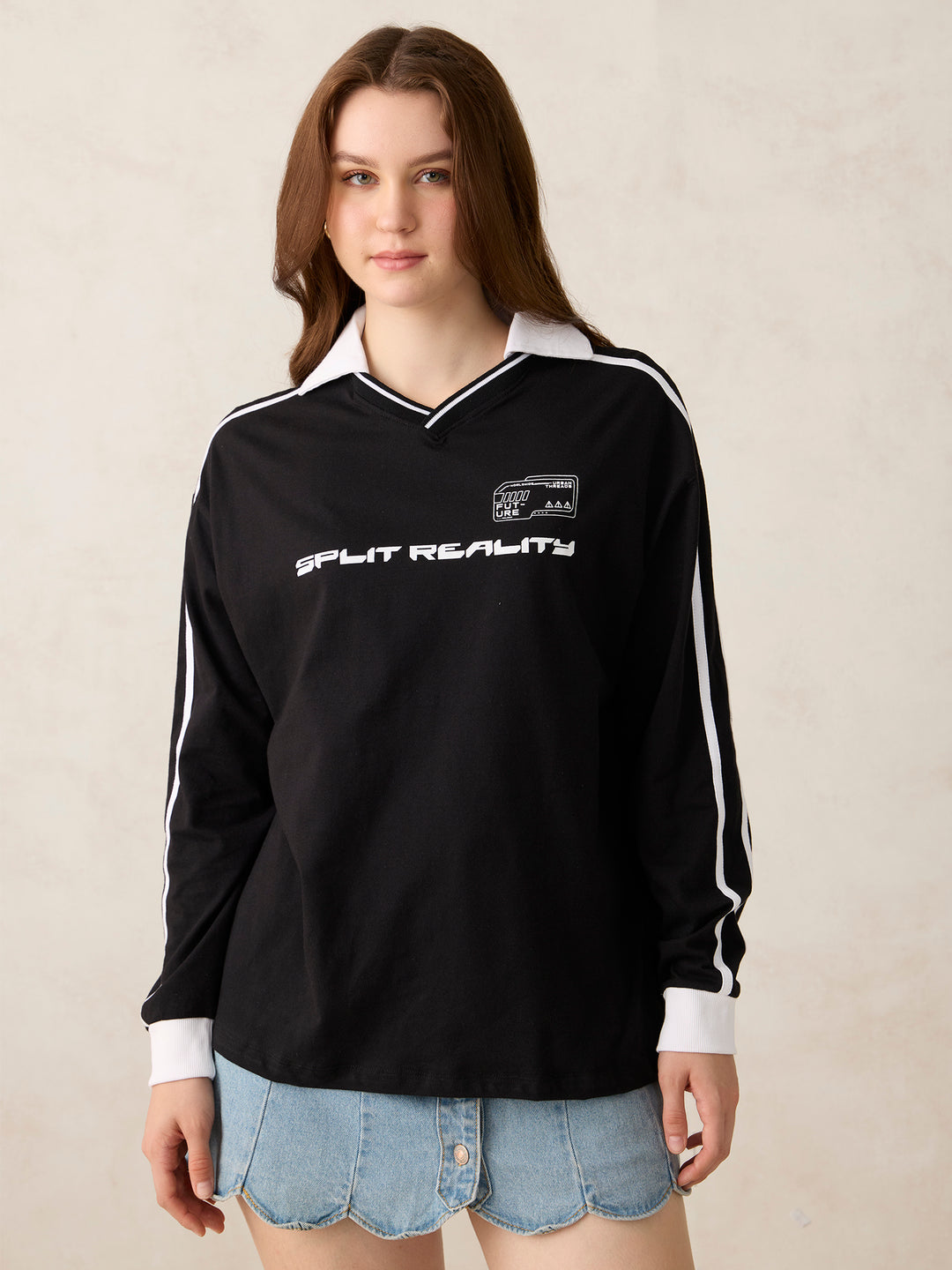 Black Varsity Graphic T-Shirt