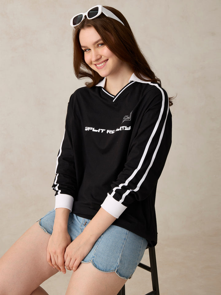 Black Varsity Graphic T-Shirt