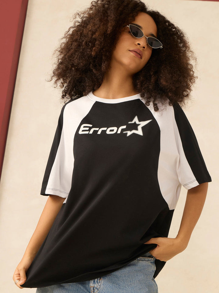 Black Oversized Graphic Print T-Shirt
