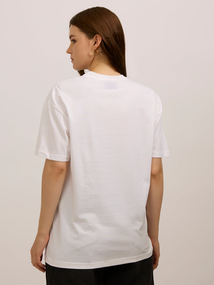 White Oversized Graphic T-Shirt