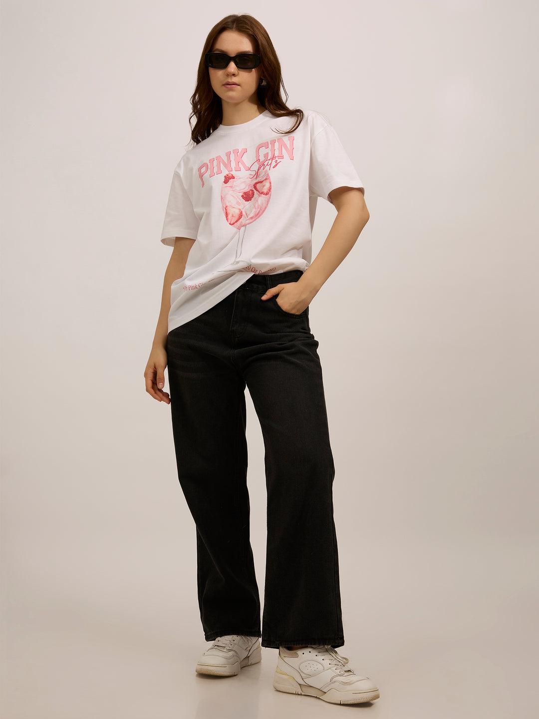 White Oversized Graphic T-Shirt