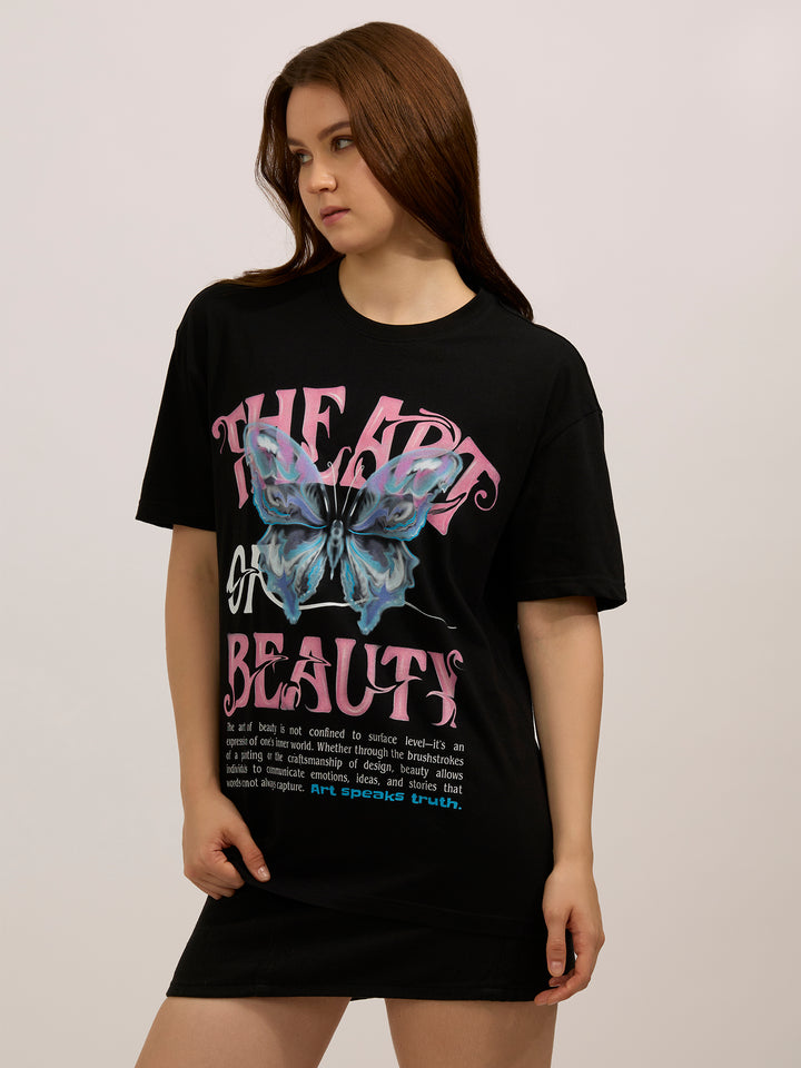 Black Oversized Graphic T-Shirt