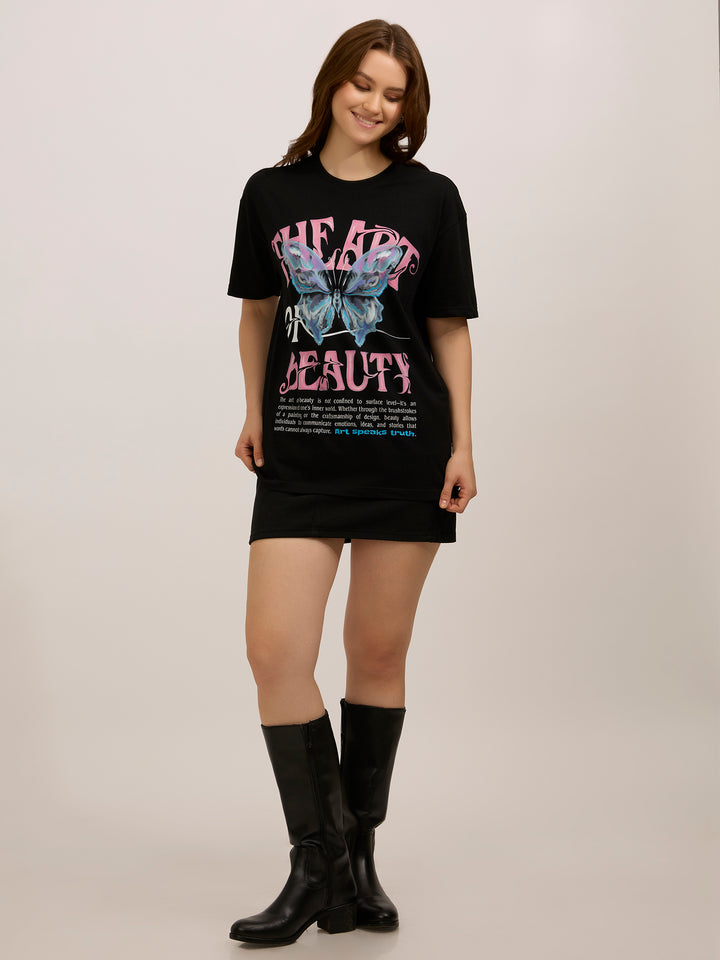 Black Oversized Graphic T-Shirt