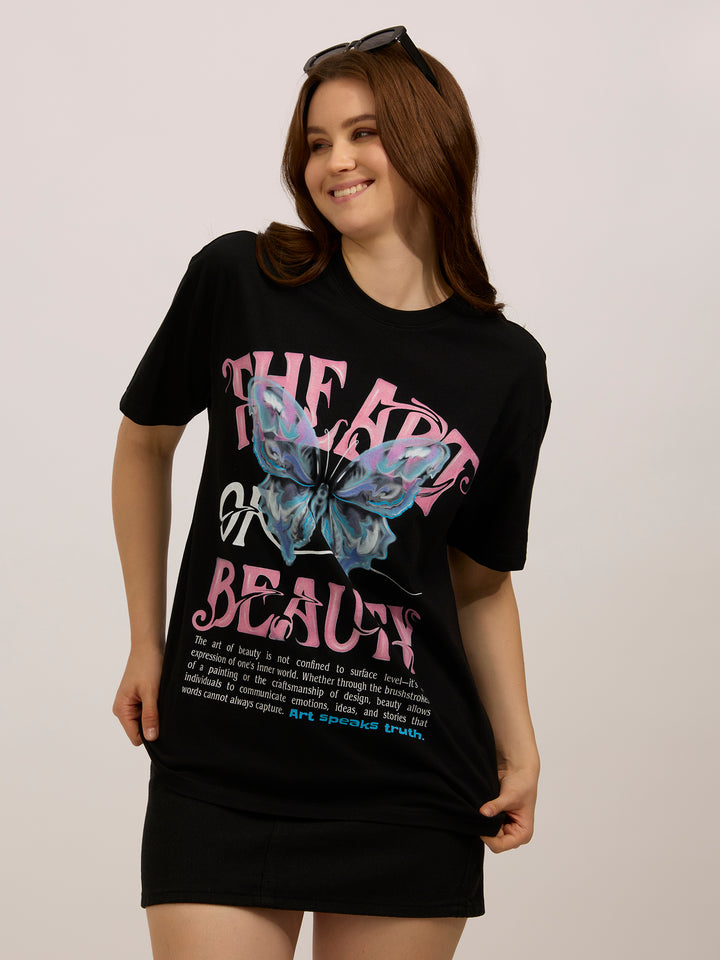 Black Oversized Graphic T-Shirt