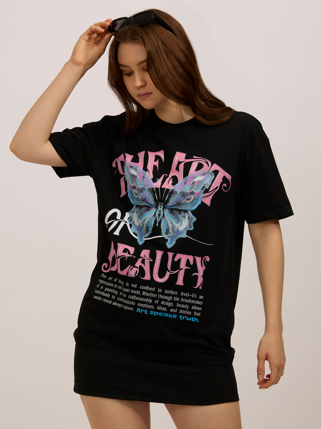 Black Oversized Graphic T-Shirt