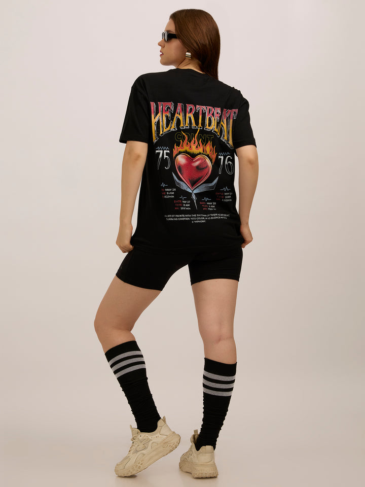 Black Cropped Graphic T-Shirt