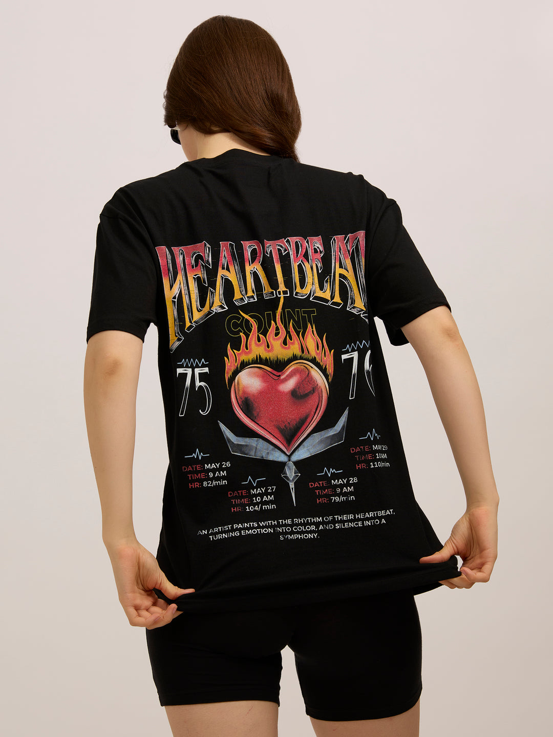 Black Cropped Graphic T-Shirt