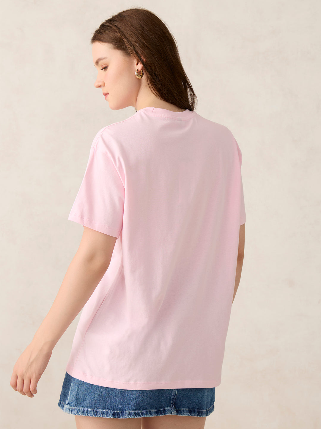 Pink Oversized Graphic T-Shirt