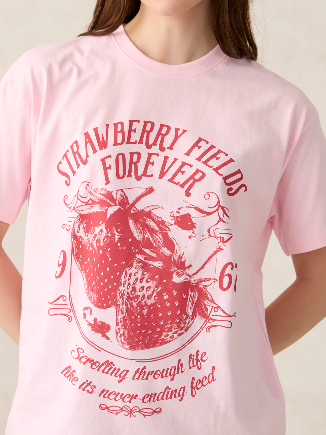 Pink Oversized Graphic T-Shirt