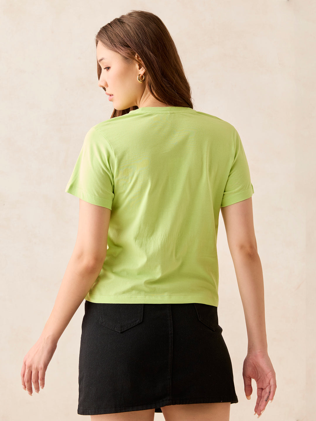 Green Crew Neck Graphic T-Shirt