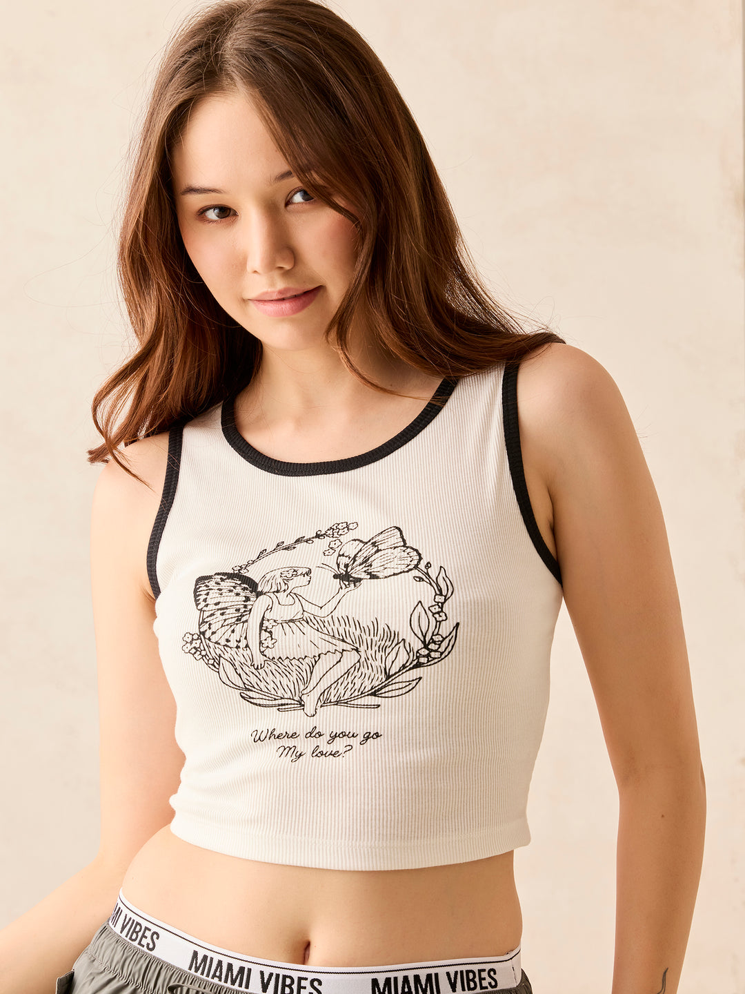 White Crew Neck Graphic T-Shirt