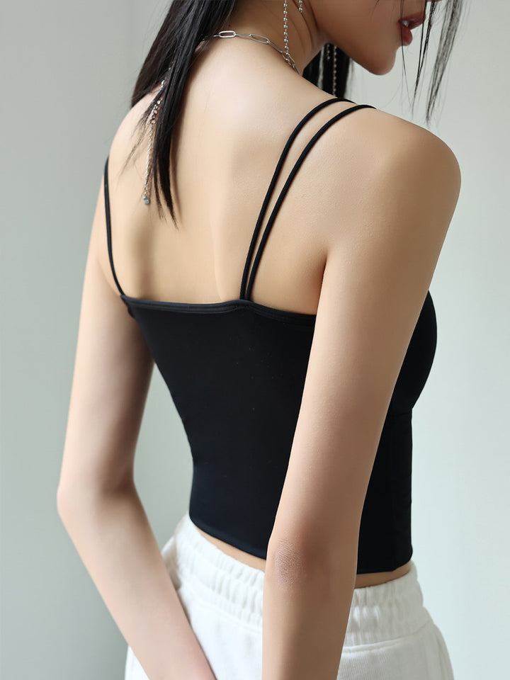 Black Sweetheart Neck Fitted Cami Top