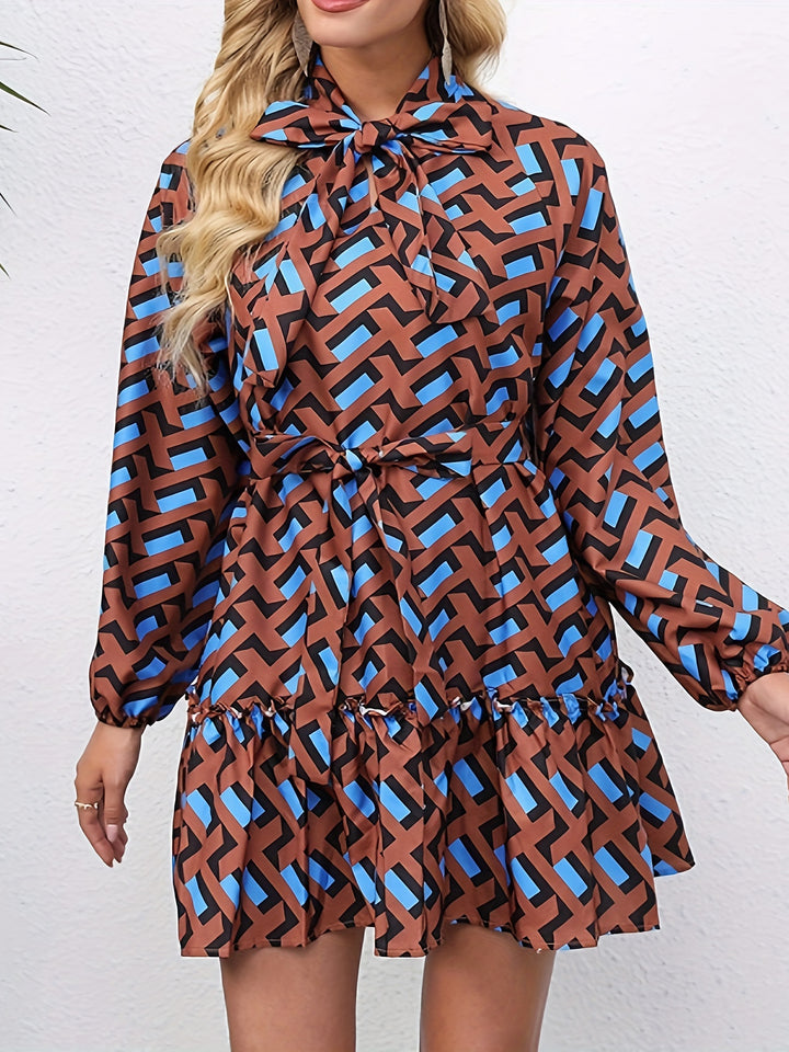 Multi Dual Colour Printed Dress